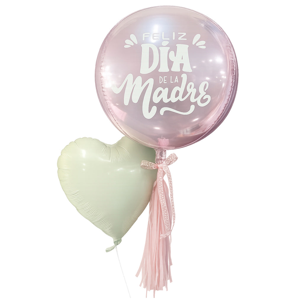 Globo y corazón rosa